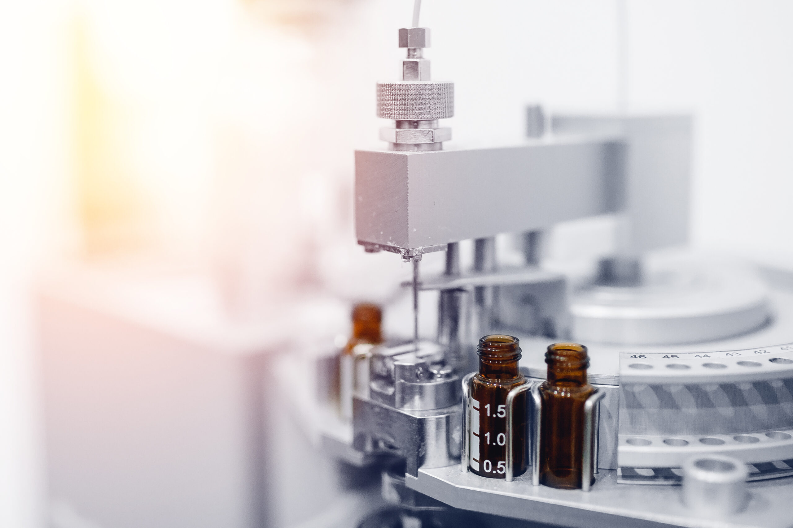 Pharmaceutical production line. Vaccine production from epidemic, cancer, disease, virus